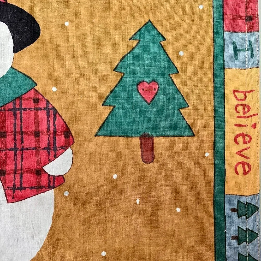 International Silver Co Christmas Placemats Hand Screened 100% Cotton Set 4 NEW